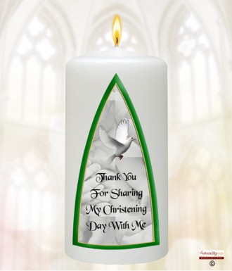 Irish Baby Blessing Green Christening Favour (White)