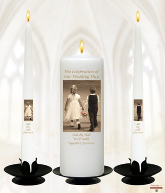 Young Love Gold Wedding Candles (White)