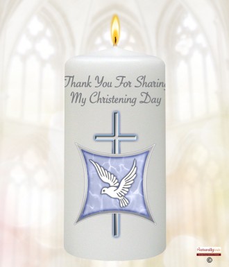 Dove Cross & Sheild Blue Christening Favour