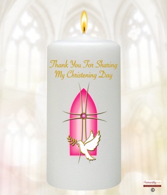 Window Dove Pink Christening Favour