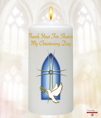 Window Dove Blue Christening Favour