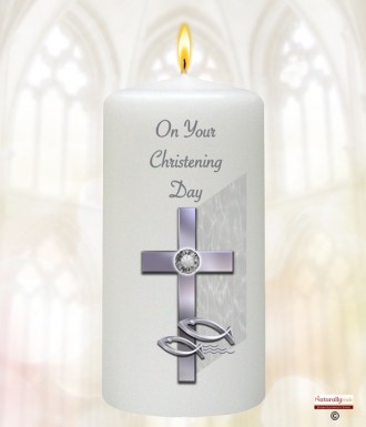 Cross & Fish Silver Christening Favour