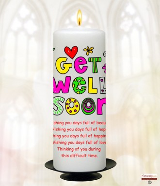 Funky Get Well Soon Personalised Candle