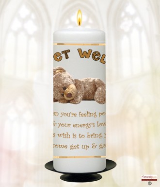 Teddy Remedy Get Well Soon Personalised Candle