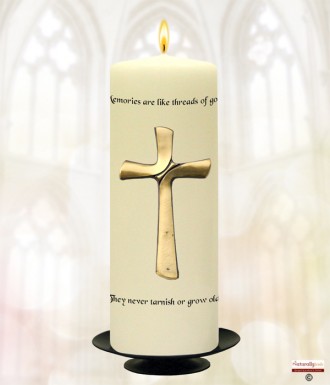 Large Cross Gold Wedding Remembrance Candle