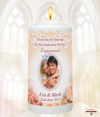 Engagement Photo and Roses Favour Candle
