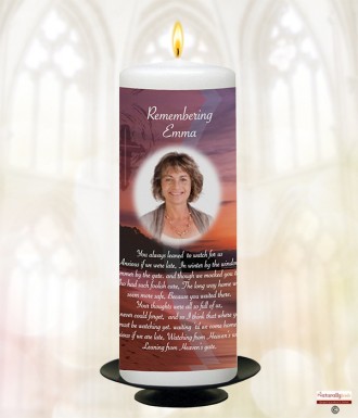 Beach and Photo Memorial Candle (white/ivory)