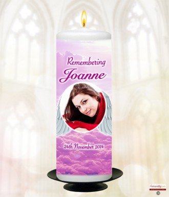 Meadow and Photo Memorial Candle (white/ivory)