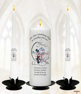 Bunny Love Wedding Candles (White)
