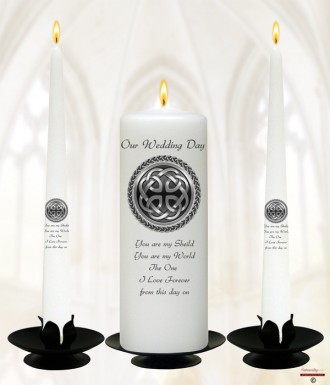 Happy Ever After Wedding Candles (White)