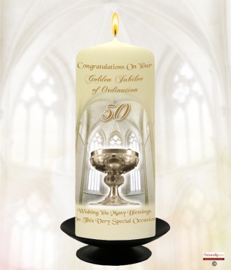 Golden Jubilee - Holy Mary Candle (Ivory)