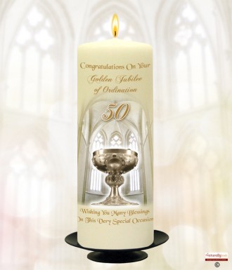 Golden Jubilee - Holy Mary Candle (Ivory)