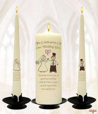 Happy Ever After - Blonde Wedding Candles (Ivory)