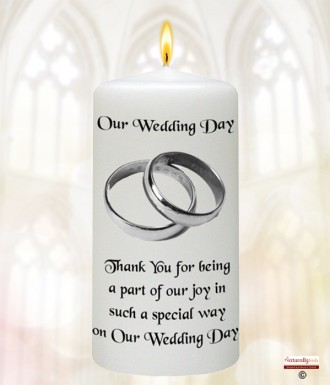 Elegant Sliver Rings Wedding Favour (White)
