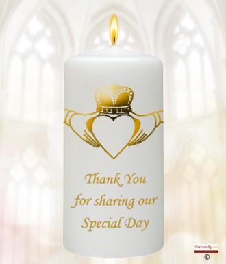 Claddagh Heart Gold Wedding Favour (White)