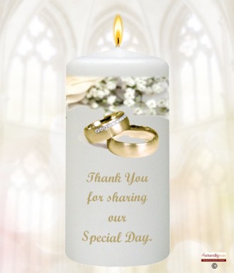 White Flowers & Gold Rings (White)