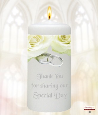 Rose & Silver Rings Wedding Favour (White)