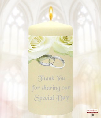 Rose & Silver Rings Wedding Favour (Ivory)