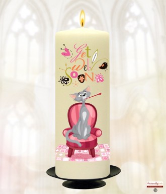 Lucky Cat Get Well Soon Personalised Candle