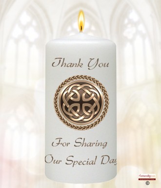 Celtic Sheild Gold Wedding Favour (White)