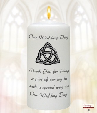 Trinity Knot Silver Wedding Favour (White)