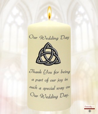 Trinity Knot Silver Wedding Favour (White)