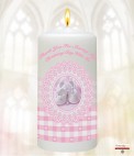 Gingham Feet Boy Christening Favour (White)