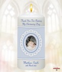 Gingham Feet Boy Christening Favour (White)