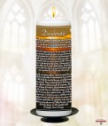 Gold Cross Memorial Candle (white/ivory)