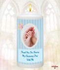 Gingham Feet Boy Christening Favour (White)