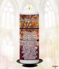 Gold Cross Memorial Candle (white/ivory)