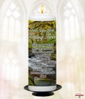 Gold Cross Memorial Candle (white/ivory)