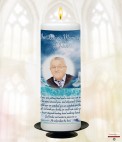 Beach and Photo Memorial Candle (white/ivory)