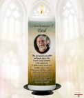 Beach and Photo Memorial Candle (white/ivory)