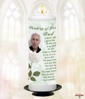 Beach and Photo Memorial Candle (white/ivory)