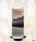 Gold Cross Memorial Candle (white/ivory)