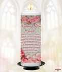 Gold Cross Memorial Candle (white/ivory)