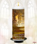 Gold Cross Memorial Candle (white/ivory)