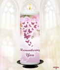 Gold Cross Memorial Candle (white/ivory)