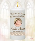 Pink Ribbon Photo Christening Favour (White)