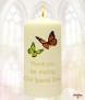 Orange and Green Butterflies Gold Wedding Candles (Ivory) - Click to Zoom