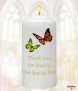 Orange and Green Butterflies Gold Wedding Candles (White) - Click to Zoom