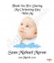Blue Ribbon Photo Christening Favour (White) - Click to Zoom