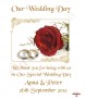 Red Roses & Gold Rings Wedding Candles (White) - Click to Zoom