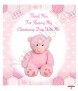 Dots & Ribbons Pink Teddy Christening Favour (White) - Click to Zoom