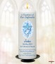 Cross and Dove Blue Confirmation Candle - Click to Zoom
