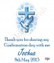 Cross and Dove Blue Confirmation Candle - Click to Zoom