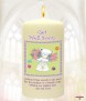 White Teddy & Flowers Get Well Soon Personalised Candle - Click to Zoom