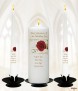 Red Roses & Gold Rings Wedding Candles (White) - Click to Zoom