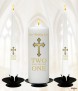 Two Shall Become One Gold Wedding Candles (White) - Click to Zoom